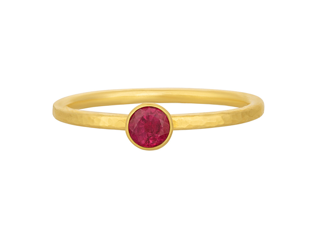 GURHAN, GURHAN Prism Gold Ruby Stacking Ring, 4mm Round Stone