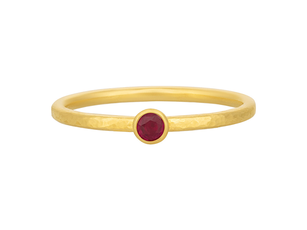 GURHAN, GURHAN Prism Gold Ruby Stacking Ring, 3mm Round Stone