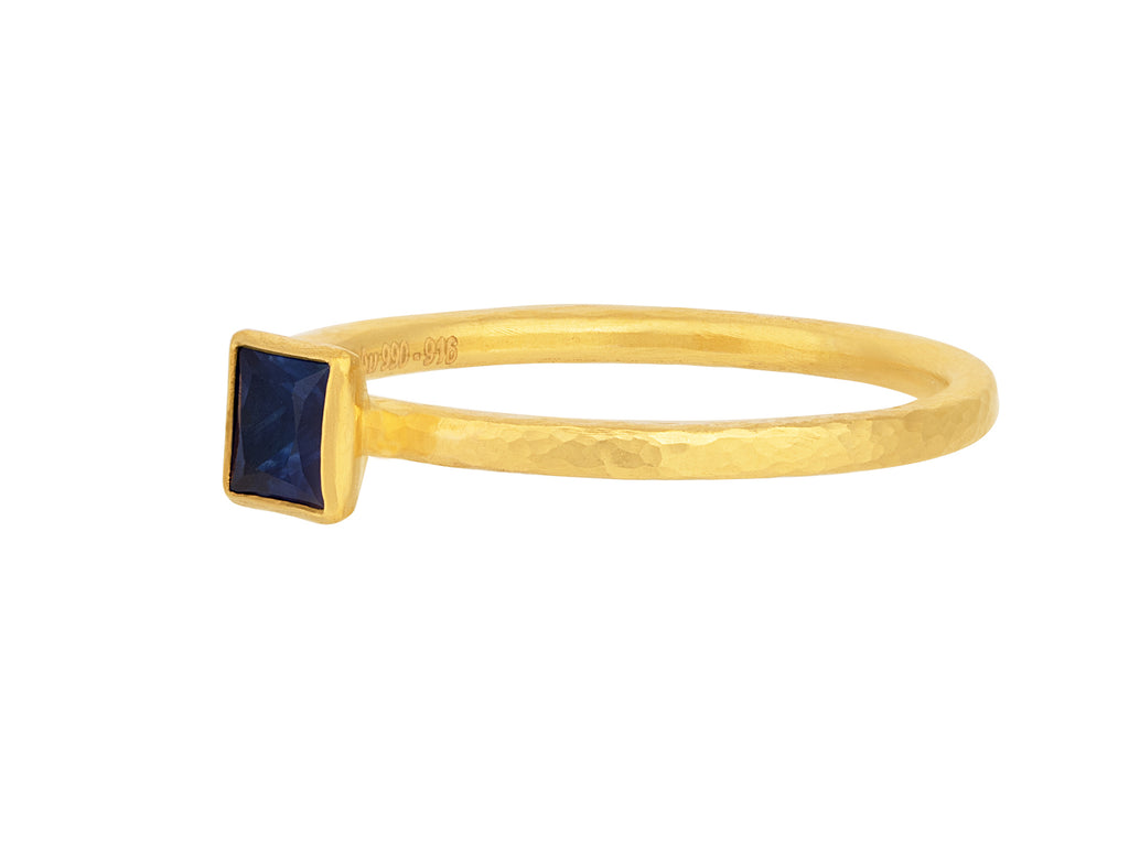 GURHAN, GURHAN Prism Gold Sapphire Stacking Ring, 5mm Square