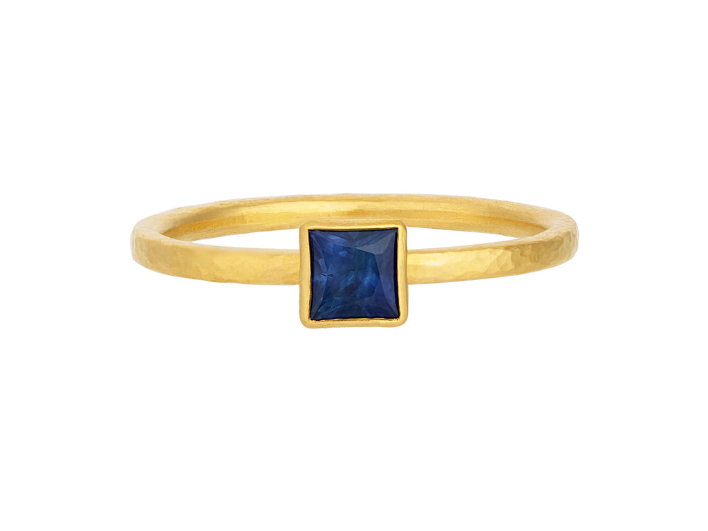 GURHAN, GURHAN Prism Gold Sapphire Stacking Ring, 5mm Square