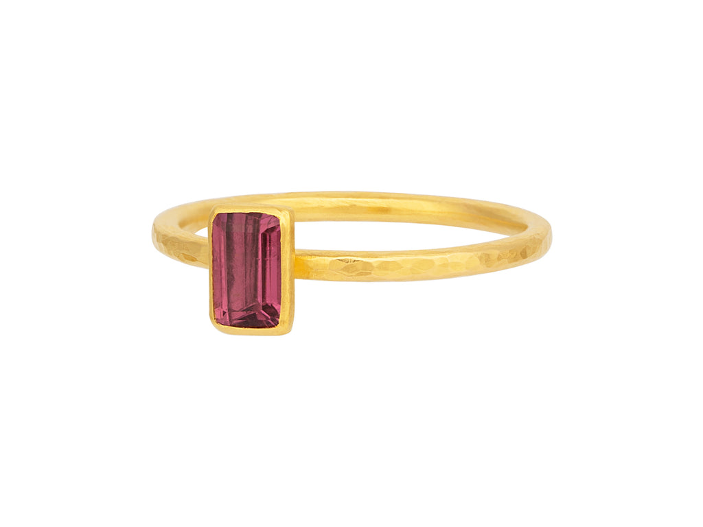 GURHAN, GURHAN Prism Gold Tourmaline Stacking Ring, 6x4mm Rectangle Stone