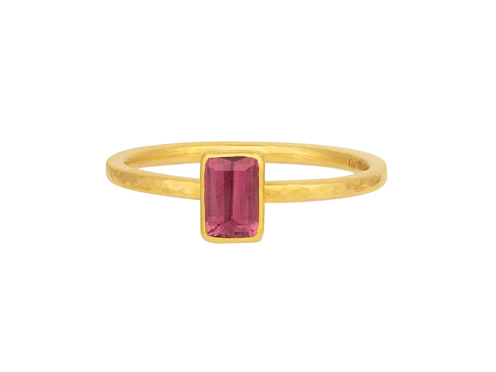 GURHAN, GURHAN Prism Gold Tourmaline Stacking Ring, 6x4mm Rectangle Stone