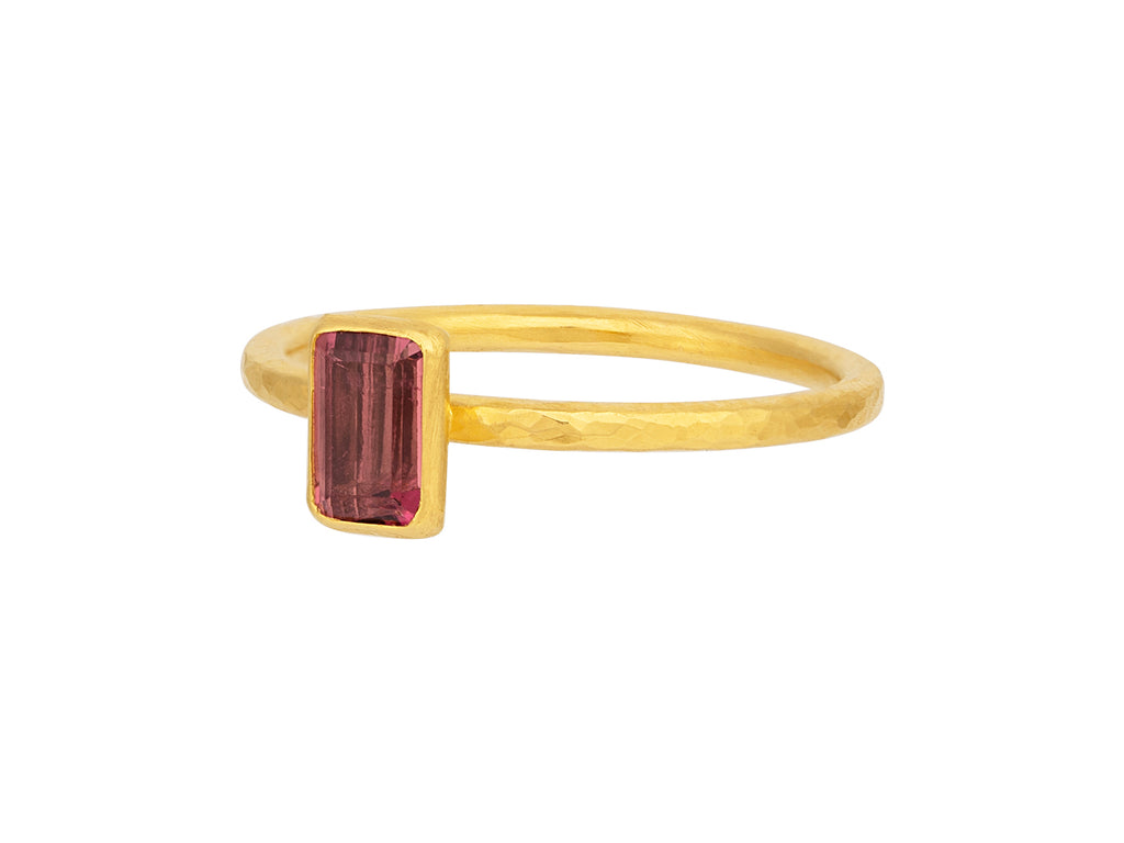 GURHAN, GURHAN Prism Gold Tourmaline Stacking Ring, 6x4mm Rectangle Stone