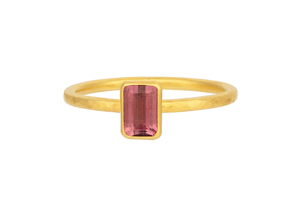 GURHAN, GURHAN Prism Gold Tourmaline Stacking Ring, 6x4mm Rectangle Stone