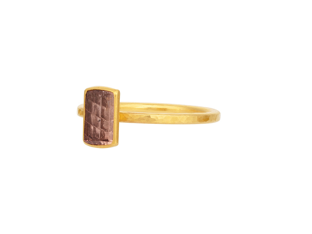 GURHAN, GURHAN Prism Gold Tourmaline Stacking Ring, 7x5mm Rectangle Stone