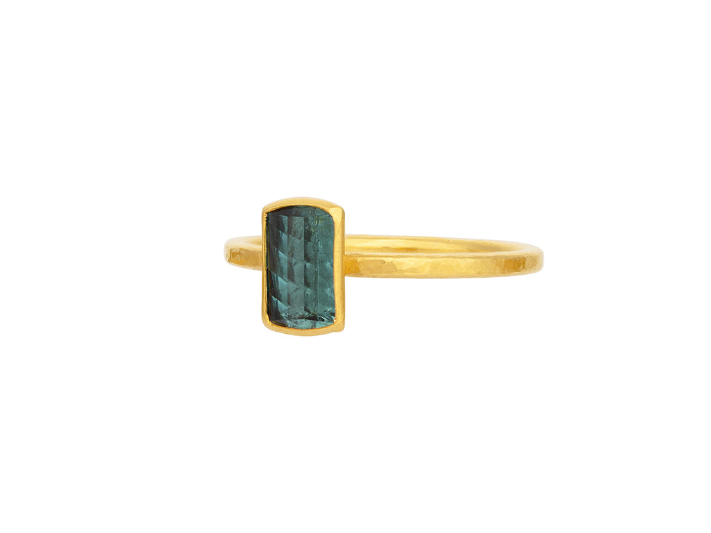 GURHAN, GURHAN Prism Gold Tourmaline Stacking Ring, 7x5mm Rectangle Stone