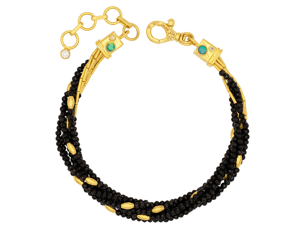 GURHAN, GURHAN Rain Gold Spinel Beaded Multi-Strand Bracelet, Wheat Shaped and Thin Tube Bead Accents