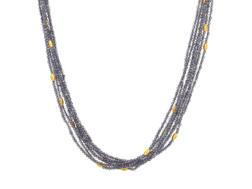 GURHAN, GURHAN Rain Gold Iolite Beaded Long Necklace, 7-Strand with Double "S" Clasp