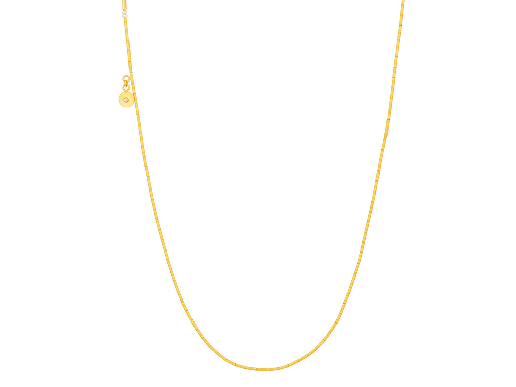 GURHAN, GURHAN Rain Gold Beaded Short Necklace, Thin Gold Tubes, 16"