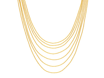 GURHAN, GURHAN Rain Gold Multi-Strand Beaded Short Necklace, Graduating Lengths