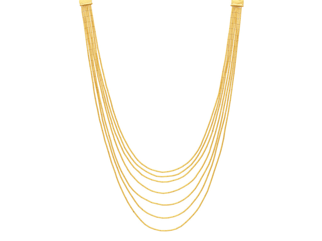 GURHAN, GURHAN Rain Gold Multi-Strand Beaded Short Necklace, Graduating Lengths