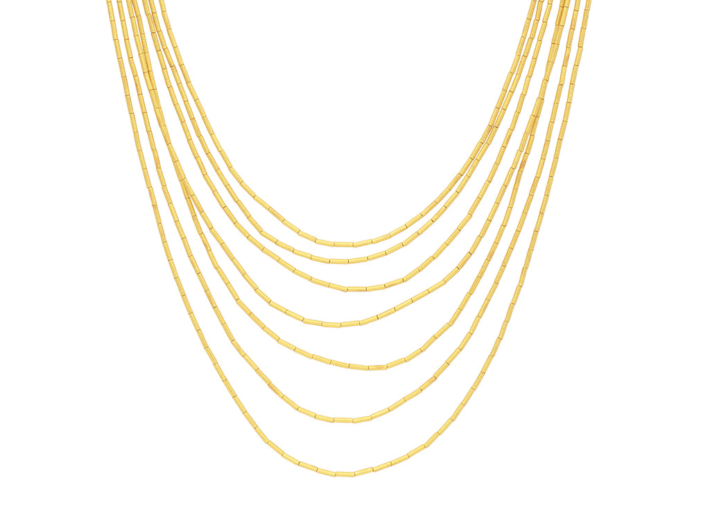 GURHAN, GURHAN Rain Gold Multi-Strand Beaded Short Necklace, Graduating Lengths