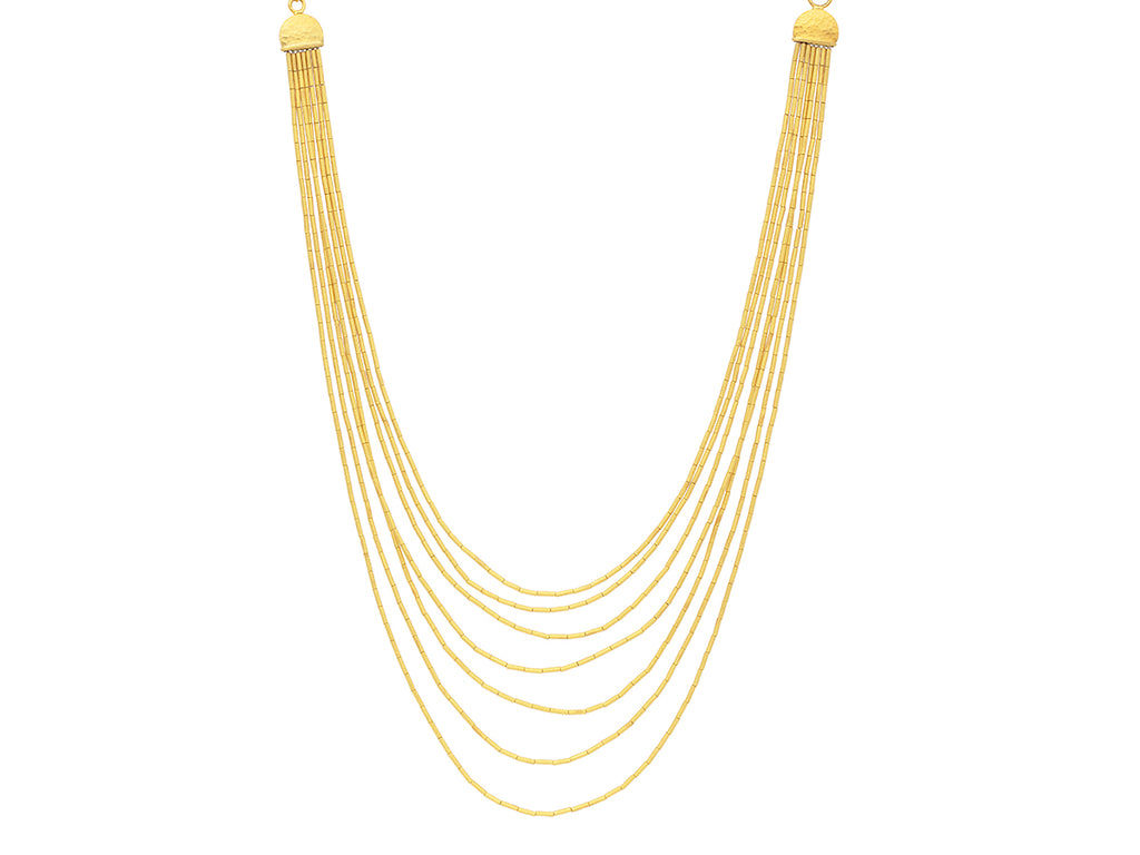 GURHAN, GURHAN Rain Gold Multi-Strand Beaded Short Necklace, Graduating Lengths