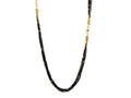 GURHAN, GURHAN Rain Gold Multi-Strand Long Necklace, Double "S" Clasp, Black Spinel