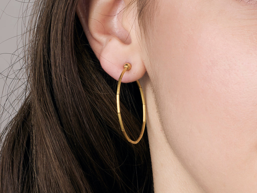 GURHAN, GURHAN Rain Gold Hoop Earrings, Gold Tube Beads