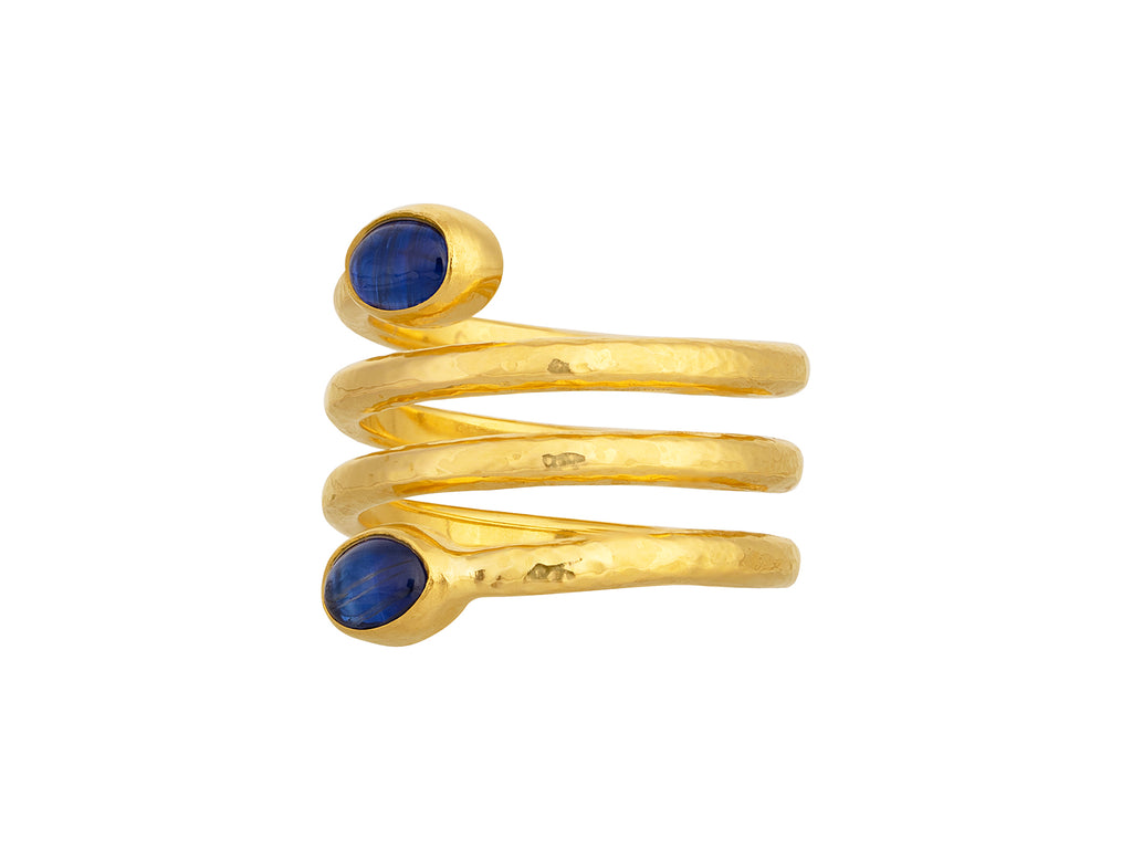 GURHAN, GURHAN Rain Gold Kyanite Spiral Band Ring, Triple-Strand