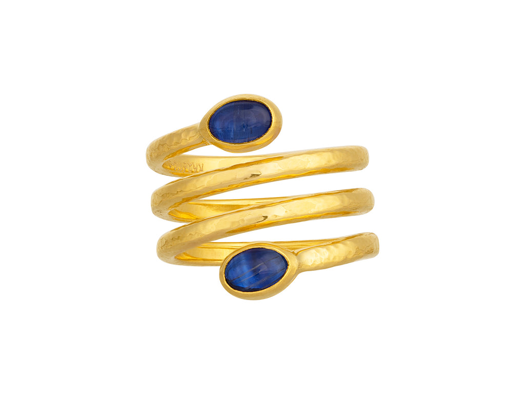 GURHAN, GURHAN Rain Gold Kyanite Spiral Band Ring, Triple-Strand