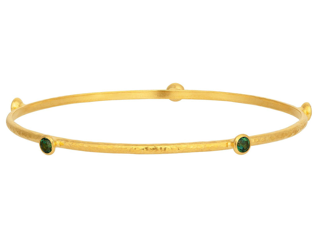 GURHAN, GURHAN Rain Gold Green Topaz Stacking Bangle Bracelet, 5-Stone
