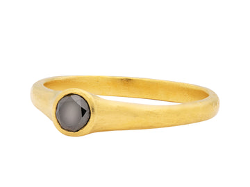 GURHAN, GURHAN Rain Gold Black Diamond Stacking Ring, 4mm Round Stone