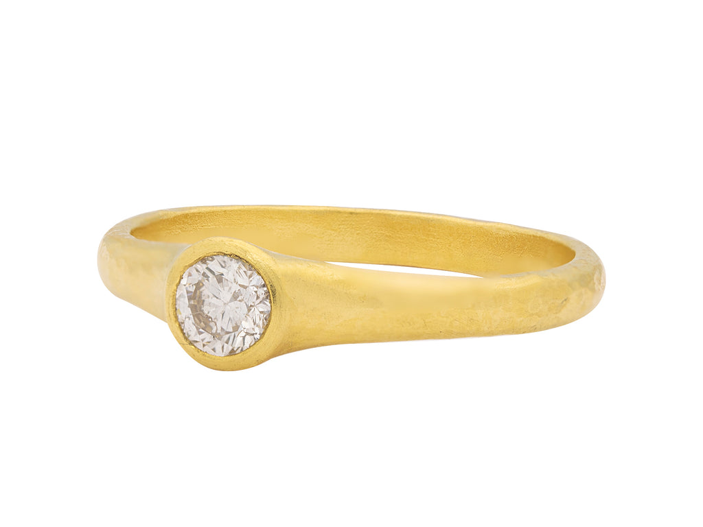 GURHAN, GURHAN Rain Gold Diamond Stacking Ring, 4mm Round Stone