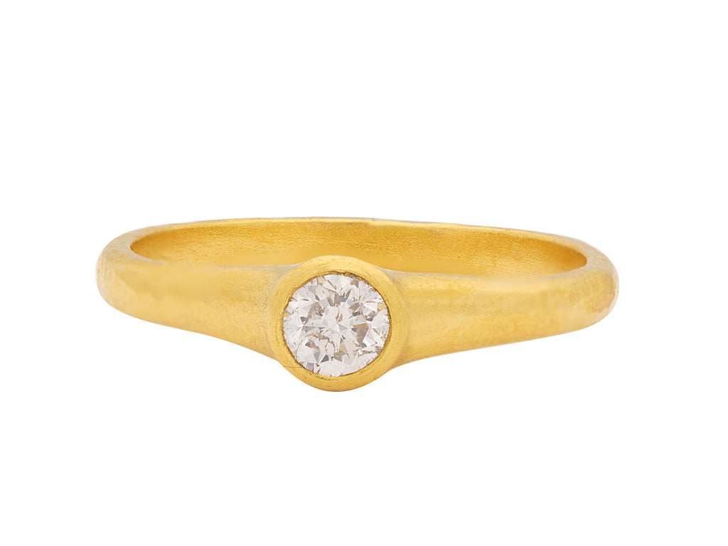 GURHAN, GURHAN Rain Gold Diamond Stacking Ring, 4mm Round Stone