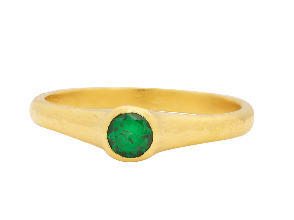 GURHAN, GURHAN Rain Gold Tsavorite Stacking Ring, 4mm Round Stone