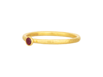 GURHAN, GURHAN Rain Gold Ruby Stacking Ring, 3mm Round Stone