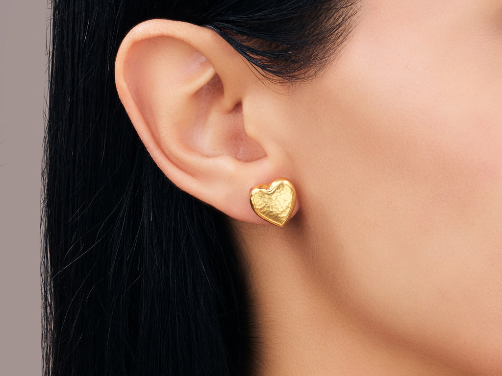 GURHAN, GURHAN Romance Gold Stud Earrings, 12.5mm Heart Shape