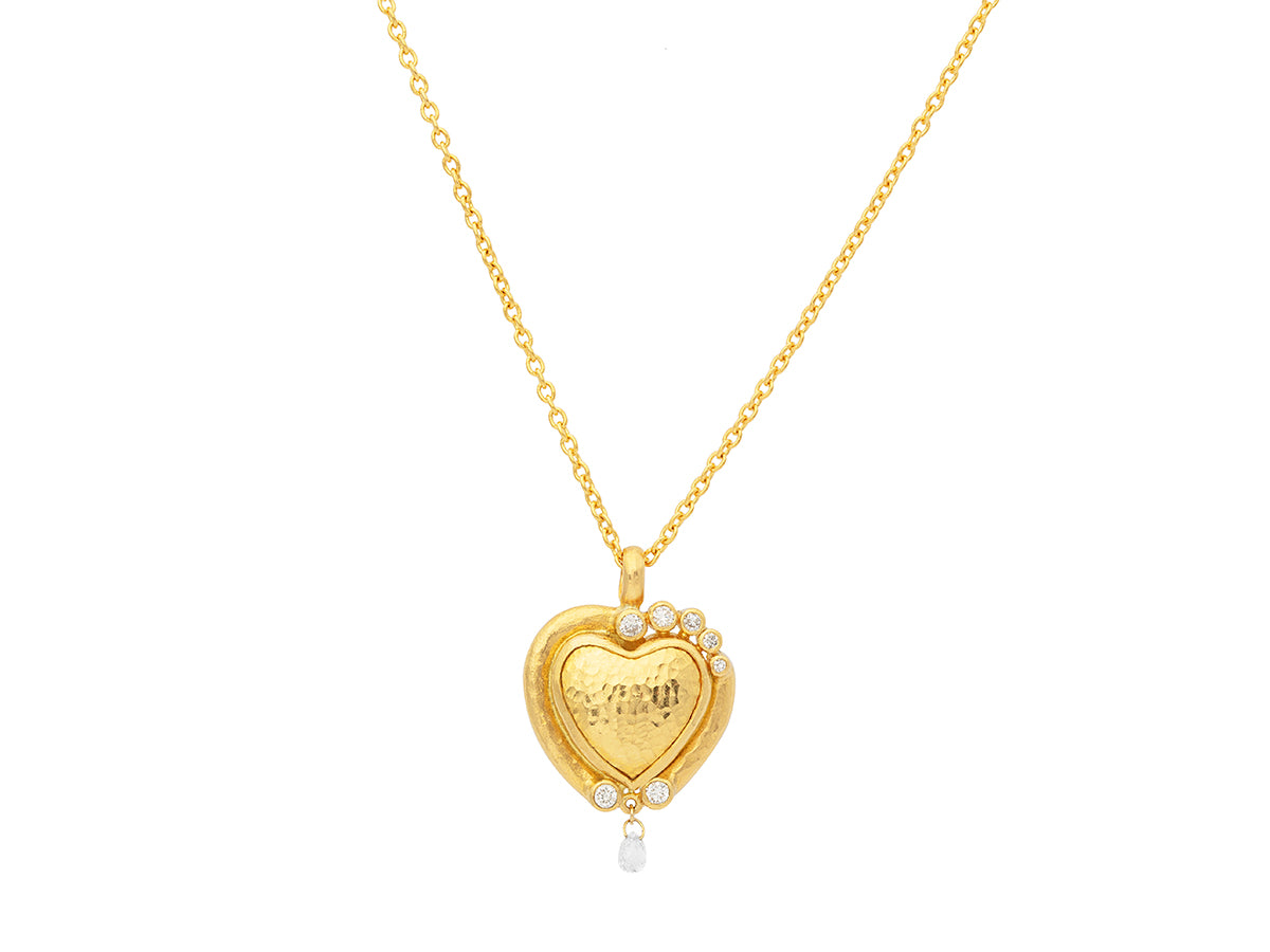 GURHAN, GURHAN Romance Gold Pendant Necklace, Heart-Shaped, Diamond