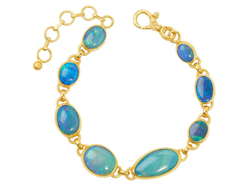 GURHAN, GURHAN Rune Gold Opal All Around Single-Strand Bracelet, Mixed Cabochon Shapes