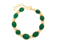 GURHAN, GURHAN Rune Gold All Around Single-Strand Bracelet, Emerald and Diamond