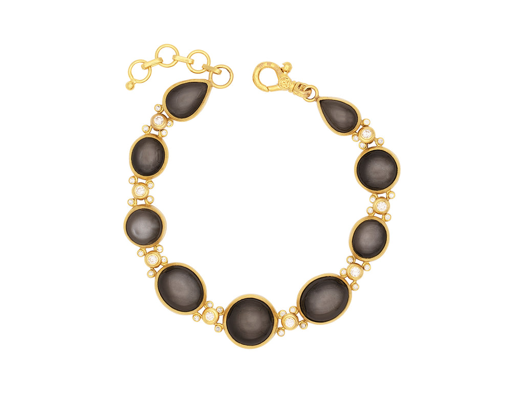 GURHAN, GURHAN Rune Gold Moonstone All Around Single-Strand Bracelet, Mixed Cabochon Shapes