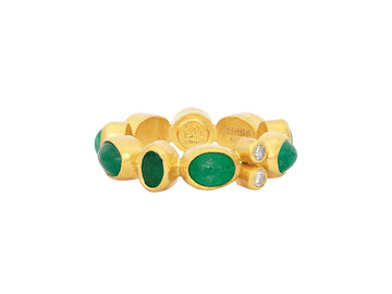 GURHAN, GURHAN Rune Gold Emerald All Around Band Ring, Mixed Sized Stones