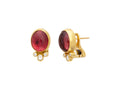 GURHAN, GURHAN Rune Gold Clip Post Stud Earrings, 12x10mm Oval, Tourmaline and Diamond