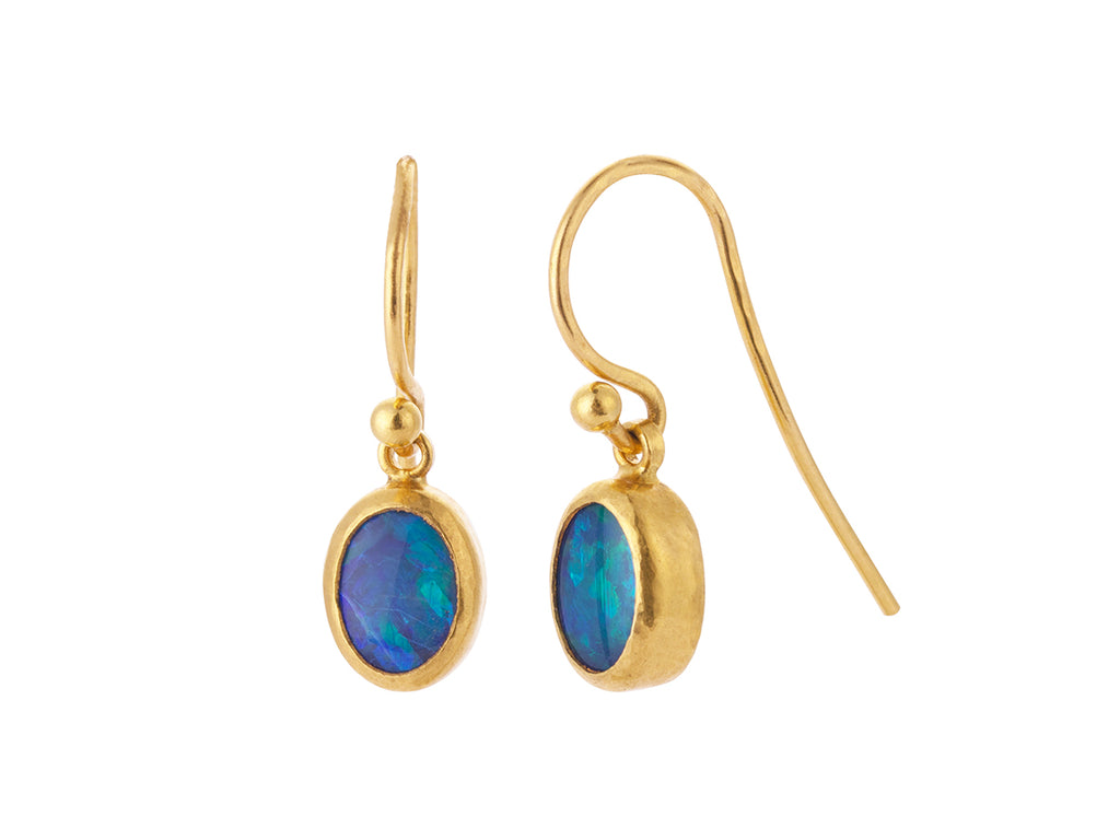 GURHAN, GURHAN Rune Gold Drop Earrings, Opal