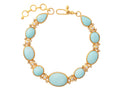 GURHAN, GURHAN Rune Gold Single-Strand Link Bracelet, Mixed Cabochon Shapes, Turquoise and Diamond