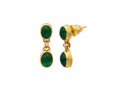 GURHAN, GURHAN Rune Gold Single Drop Earrings, Double Oval, Emerald and Diamond