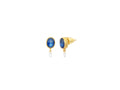 GURHAN, GURHAN Rune Gold Single Drop Earrings, 7x5mm Oval, with Kyanite and Diamond