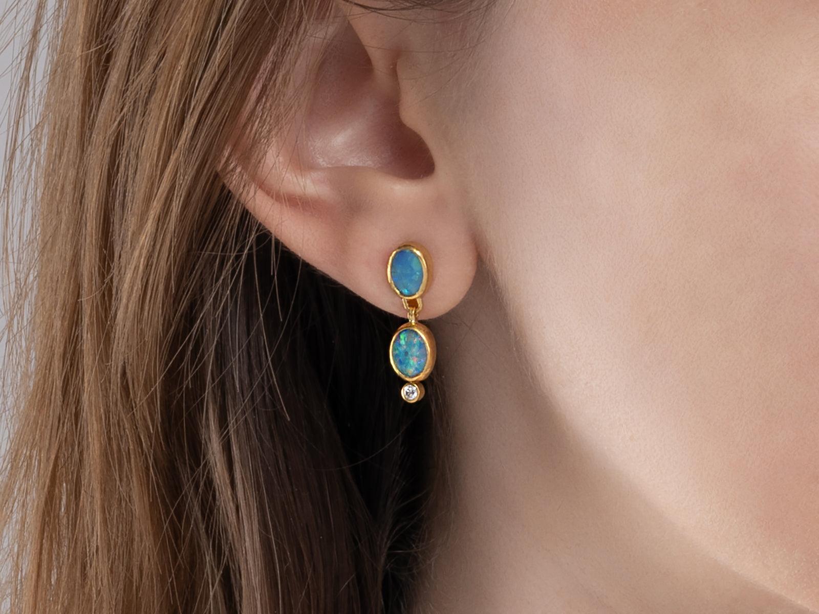 [TANI by MINETANI] 韓国☆Sophia Unbalance drop Earrings Shungite Matrix and Bronze Drop Earrings – Barse Jewelry