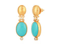 GURHAN, GURHAN Rune Gold Single Drop Earrings, 18x13mm Oval, Turquoise