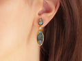 GURHAN, GURHAN Rune Gold Single Drop Earrings, 20x10mm Oval, Post Top, Labradorite and Diamond