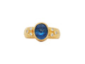 GURHAN, GURHAN Rune Gold Stone Cocktail Ring, 10x8mm Oval, with Kyanite and Diamond