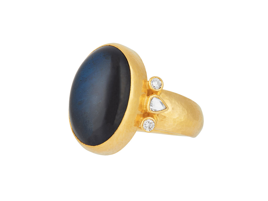 GURHAN, GURHAN Rune Gold Labradorite Cocktail Ring, 23x16mm Oval