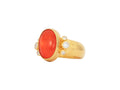 GURHAN, GURHAN Rune Gold Stone Cocktail Ring, 14x10mm Oval, with Opal and Diamond