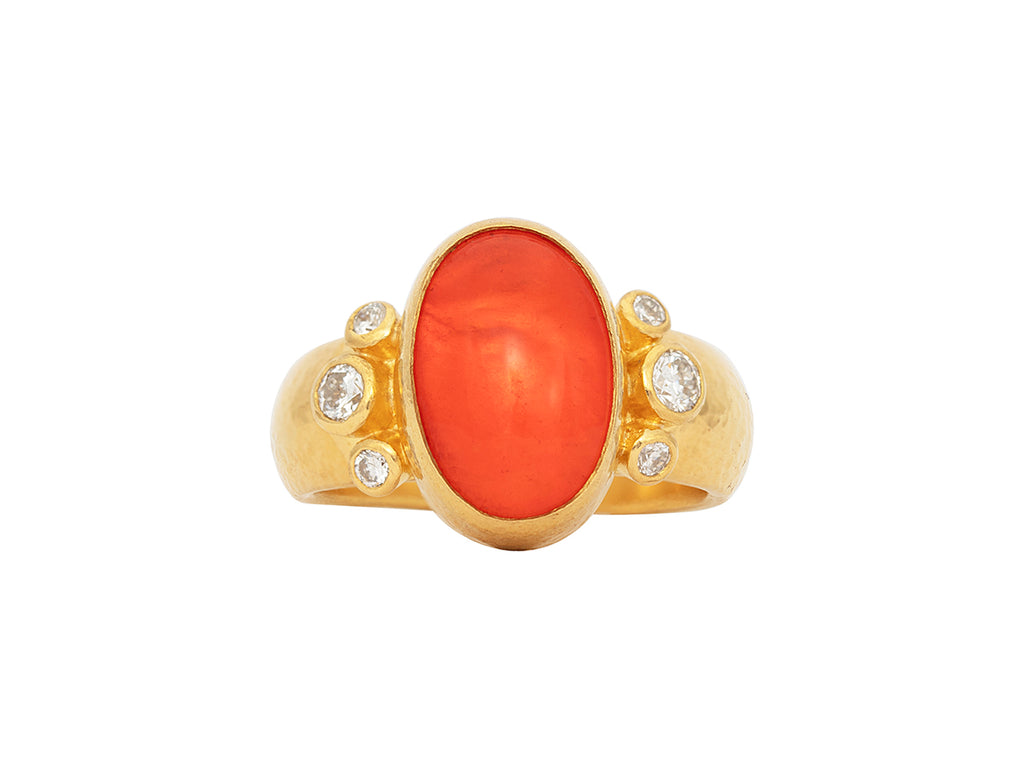 GURHAN, GURHAN Rune Gold Opal Cocktail Ring, 14x10mm Oval