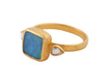 GURHAN, GURHAN Rune Gold Stone Cocktail Ring, 9mm Square Cabochon, Opal