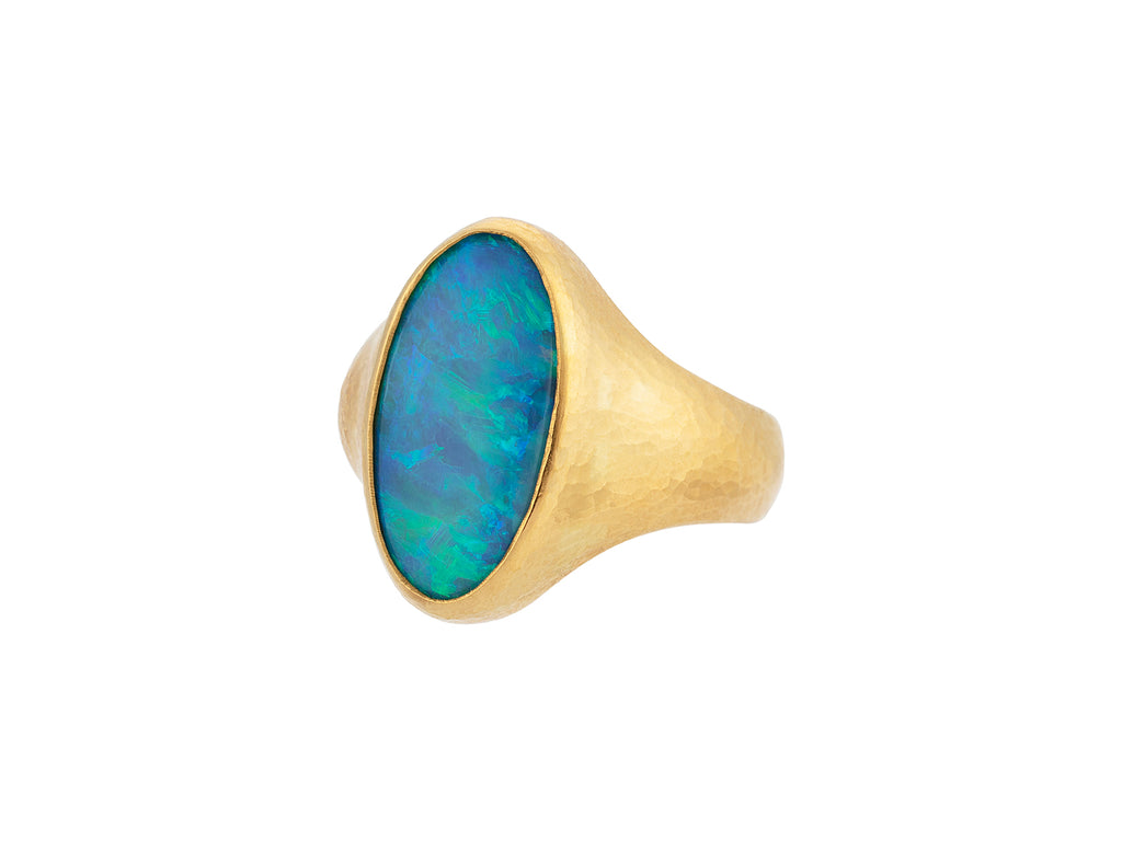 GURHAN, GURHAN Rune Gold Opal Cocktail Ring, 18x10mm Oval