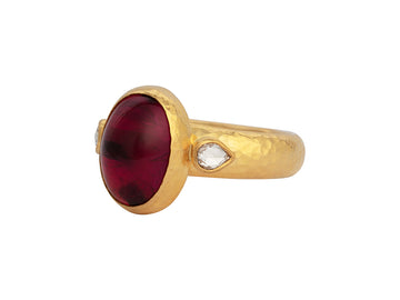 GURHAN, GURHAN Rune Gold Tourmaline Cocktail Ring, 13x9mm Oval