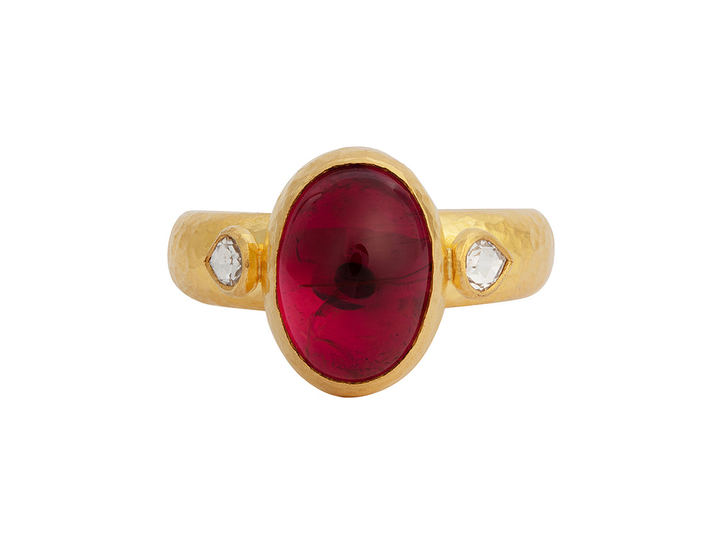 GURHAN, GURHAN Rune Gold Tourmaline Cocktail Ring, 13x9mm Oval