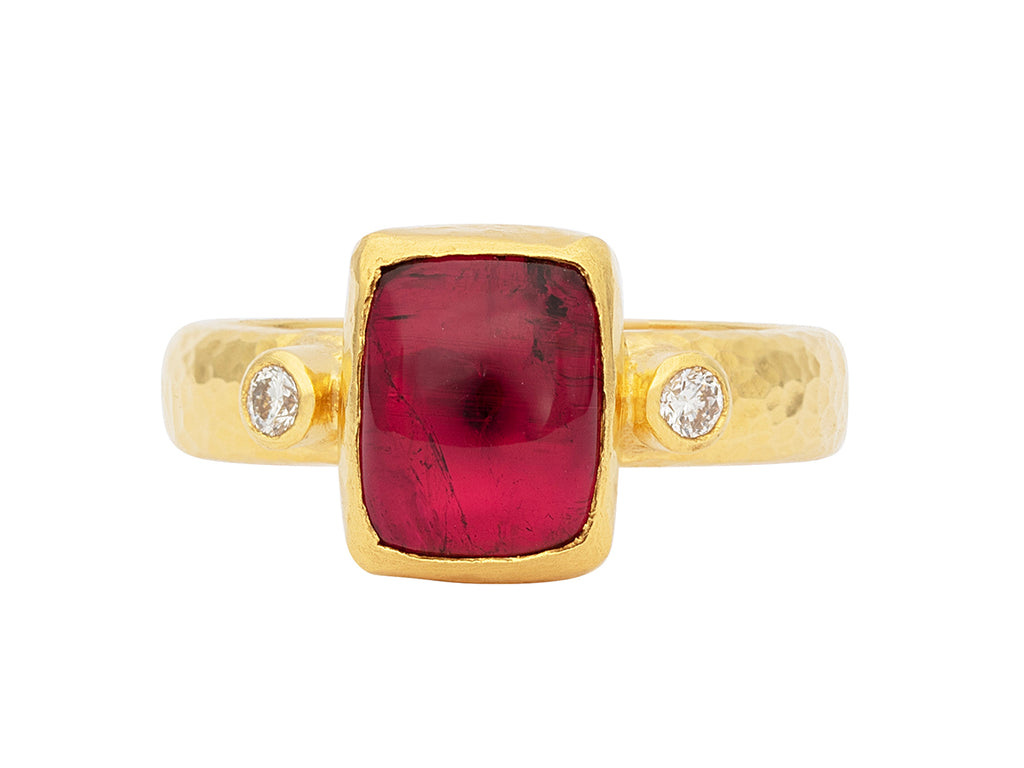 GURHAN, GURHAN Rune Gold Tourmaline Cocktail Ring, 10x8mm Rectangle